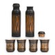 ROYALSTUFFS 2 Copper Lehar Water Bottle 1 Liter Extra Large with 4 Tumblers - Helps to Drink More Water, Enjoy The Health Benefits - 2 Tamba Bottle With 4 Antique Copper Glasses