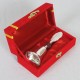 ROYALSTUFFS German Silver Rudraksh Puja Bell With Beautiful Red Velvet Box,Weight : 250 Gram