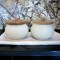ROYALSTUFFS Modern Hammered Metal Jar Set with Wooden lid- Gift Bowl Set/Home Decor