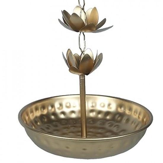 ROYALSTUFFS Beautiful Handcrafted Decorative Diya Rangoli Bowls for Floating Flowers with T- Light Candles | Tea Light Candle Holder for Diwali & Navratri Metal Height (30 Inch)
