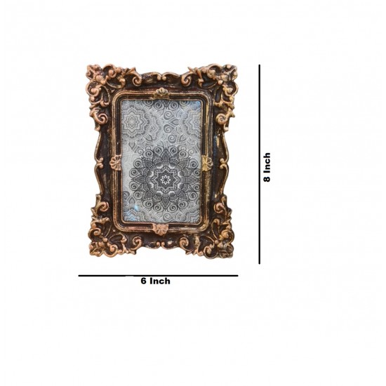 ROYALSTUFFS  Antique Metal Photo Frame – 6×8 inch, Brown Antique
