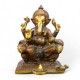 Ganesh Statue Brass - Coloured