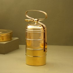 Brass 4 Tier with Tin Lining Four Compartments Office Tiffin Lunch Box by RoyalStuffs.com