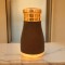 Copper Hammered Silk Finish Bedside Carafe Bottle with Inbuilt Glass (1 Liter Capacity)