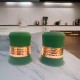 Set of 2 Silk Green Half Hammered Tumblers - Pure Copper Water Glass - 250ml Capacity