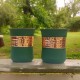 Set of 2 Silk Green Half Hammered Tumblers - Pure Copper Water Glass - 250ml Capacity