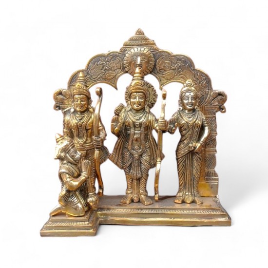 12-Inch Handmade Pure Brass Ram Darbar Idol - 4KG