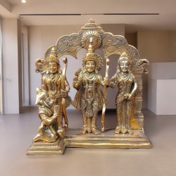 12-Inch Handmade Pure Brass Ram Darbar Idol - 4KG