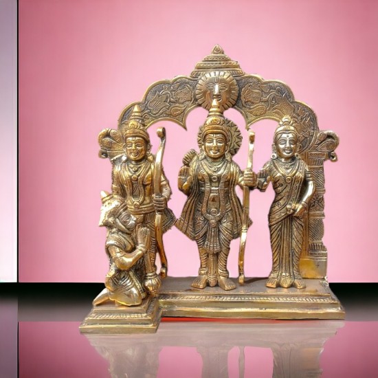 12-Inch Handmade Pure Brass Ram Darbar Idol - 4KG