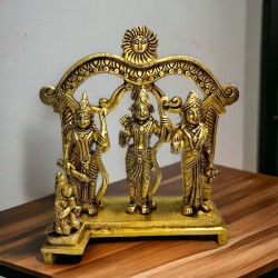 10-Inch Handmade Pure Brass Ram Darbar Idol - 2 kg