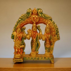 4-Inch Handmade Pure Brass Ram Darbar Idol