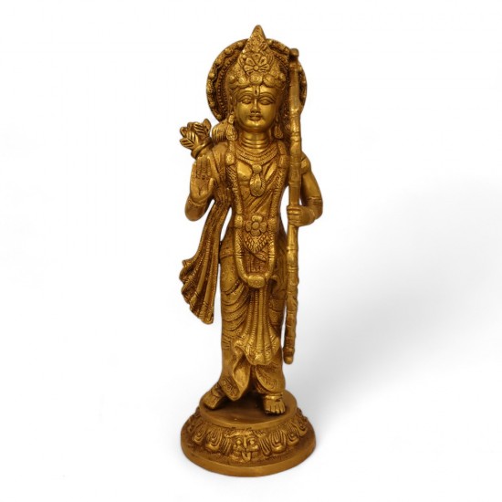 16-Inch Handmade Antique Pure Brass Separate Ram Darbar Idol - 18 Kg.