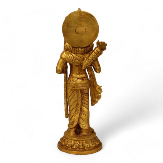 16-Inch Handmade Antique Pure Brass Separate Ram Darbar Idol - 18 Kg.