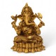 Indian Handmade Brass Antique Finish 10-Inch Lord Ganpati Murti on Lotus Base - 4.5 KG 