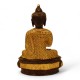 Gold & Black Embossed Brass Meditating Blessing Buddha - 11 Inches