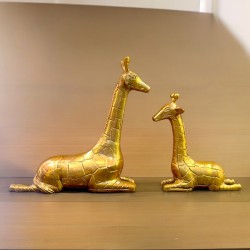 Pair of Brass Antique Finish Giraffe - 9 Inch