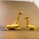 Pair of Brass Antique Finish Giraffe - 9 Inch