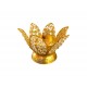 Brass Lotus Kamal Shape Akhand Crystal Diya - 4 Inch