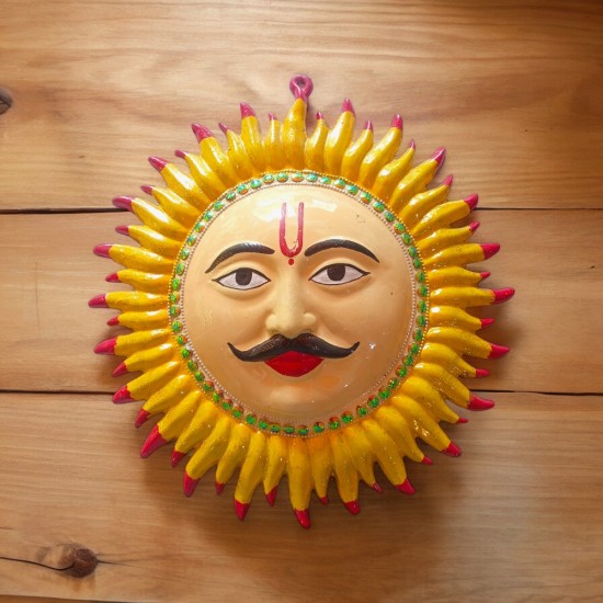 Hand Painted Metal Sun Wall Art