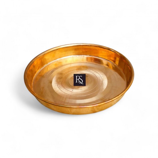 Traditional Design Pure Copper Plate with Circular Ring Design - 9-inch Diameter