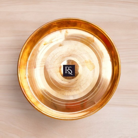 Traditional Design Pure Copper Plate with Circular Ring Design -10 inch Diameter