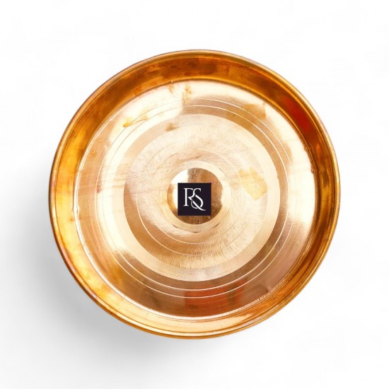 Traditional Design Pure Copper Plate with Circular Ring Design -10 inch Diameter