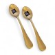 Set of 2 Brass Baby Spoons with Matte Finish Design