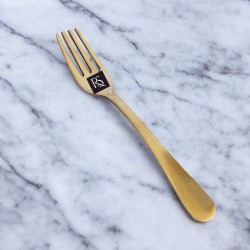 Pure Brass Fork with Matte Finish and Antique Design