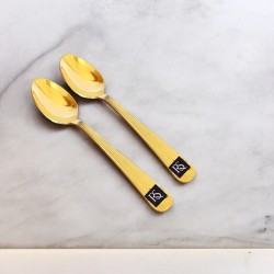 Set of 2 Pure Brass Lining Spoons