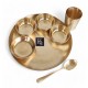 Pure Brass Matt Finish 7-Piece Dinner Set / Thali Set