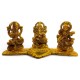 ROYALSTUFFS Laxmi Ganesha Saraswati with Diya for Pooja Gold Color Plated Decorative Showpiece