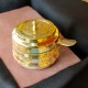  GOLDEN ANTIQUE BRASS HAMMERED GHEE & OIL POT/PICKLE POT, MULTIPURPOSE CONTAINER WITH INSIDE KALAI COATING 250 ML WITH LID AND SPOON