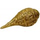 Heavy Metal Brass Ganesha on Shankh (Golden, 1 KG)